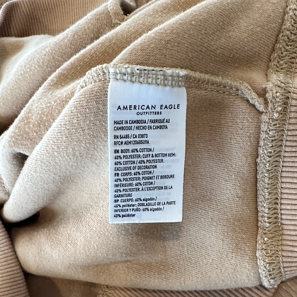 American Eagle Oversized Tan Women's Sweatshirt - Picture 8 of 9